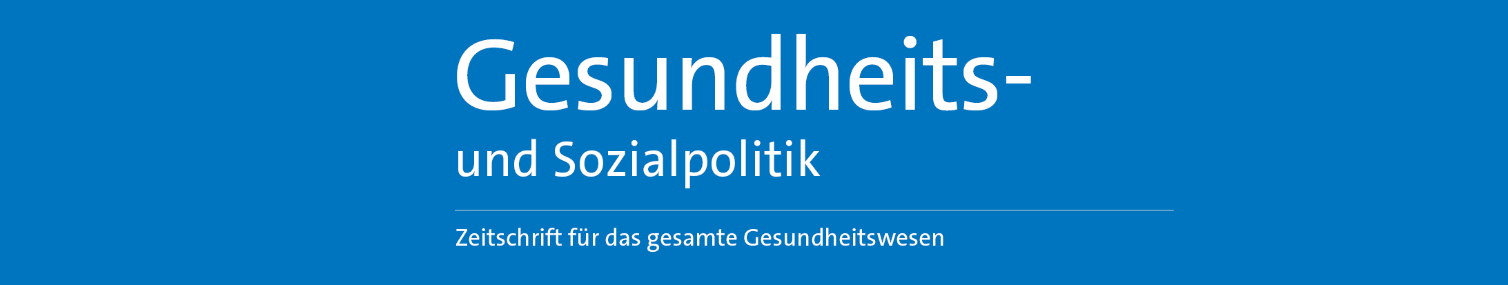 Zeitschrift für das gesamte Gesundheitswesen Banner